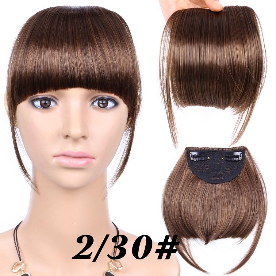 Fringe Bangs Synthetic Hair Extensions Clip In Bangs 6 Inch Short Straight Hairpiece Front Neat Bang Two Side Blonde