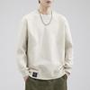 Design Sense Splicing Fleece Sweater Men'S Spring And Autumn Japanese Retro Loose Large Size Inner Bottoming Shirt