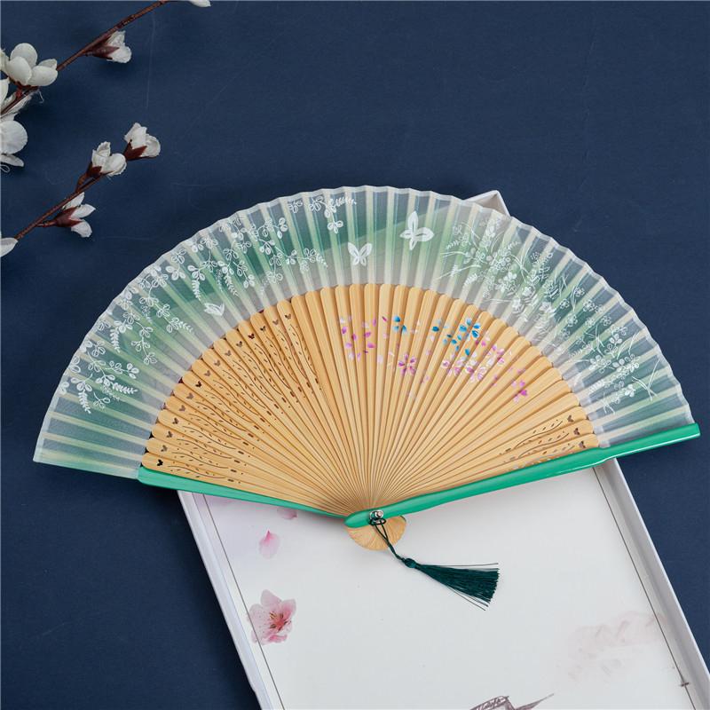 Chinese Style Multiple Colors Decorative Folding Fan Ornament Art Craft Performance Props Bamboo Dance Party Show Gift Accessories