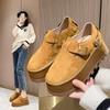 Large Size Thick Sole Heightening Boken Shoes for Women's New Autumn Single Shoes for Women's Retro Women