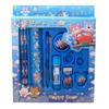 Cartoon School Supplies Blue Pencils Ballpoint Pen Easer Sharpener Scissors Clip Kids Stationery Set