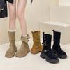 Retro Thick-soled Heightened Two-wear Women's Martin Boots Autumn and Winter Fashion Versatile Belt Buckle New Fashion Boots Short Boots