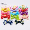 10Pcs Attractive Flower Print Random Color Puppy Hair Bows Grooming Cute Dog Hair Bows Pet Supplies