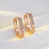 Double Row Zircon Chain Design Hoop Earrings for Women Party Personality Jewelry