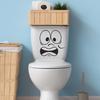 Scared Expression Toilet Sticker Waterproof Removable Self-adhesive PVC Living Room Bathroom Wall