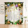 2pcs Set Christmas-Themed Curtains - Digital Print Rod Pocket Design Polyester  Perfect for Living Room Kitchen Bedroom Windows
