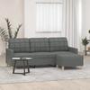 VidaXL 3-seater Sofa with Footrest Dark Grey 180 Cm Fabric, Sofa, Sofa with Footrest, Three-seater Sofa, 3201002