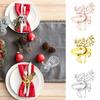 Xmas Napkin Rings Deer Shaped Holders Buckles Party Serviette Christmas Decoration Supplies 1/6 PCS