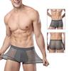 Men's Breathable Transparent Boxer Briefs Sexy Underwear Panties Briefs