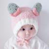 Cute Fruit Ear Baby Warm Hat Windproof Rope Toddler Winter Plush Crochet Bonnet Infant Lamb Fleece Earmuffs Cap Boy Girl Beanies