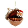 Yousheng 2D Forest Animal Acorn Ornaments Cozy Forest Animal In Snow Frosted Pine Cone Ornaments Woodland Creature Acrylic Hanging Ornament for Lover