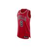 Letter Number Print Color Block Round Neck Basketball Jersey Player Edition Chicago Bulls Away Zach Lavine 8 Unisex Jersey Red AV2627-657