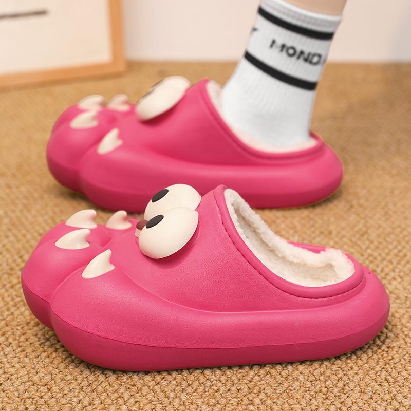 Winter Couple Plus Size Fashionable Lightweight and Plush Warm Slippers Cotton Shoes Men's and Women's Casual Cotton Slippers 36-45