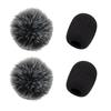 Replacement Windscreen Covers for Lapel Microphones (2 Wind Muffs & 2 Microphone Sponges, 5mm Inner Diameter)