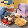 10 шт. многофункциональная тарелка для вертелов из пищевого пластика, круглая, квадратная, набор для обеденного стола, тарелка для мусора, домашняя тарелка для закусок и фруктов