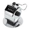 Manual Press Mechanical 0-9999 Point Counter Silver Stainless Steel Traffic Counting Metal Counter