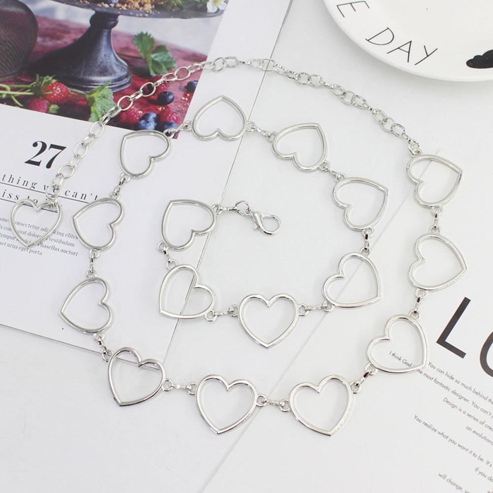 Women Fashion Classic Waist Chain Love Heart Hollow Girdle Hip Hop Style Waistband