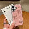 For iPhone 16 Case Pearl Bow Epoxy Design TPU+PC Phone Back Cover