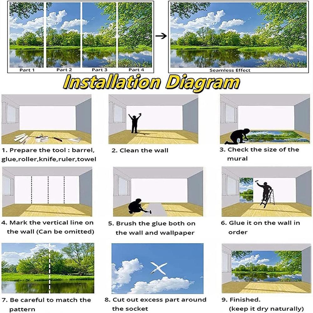 Forest Stream Wallpaper 3d Natural Scenery Wall Mural Living Room Bedroom Forest Mural Home Decor