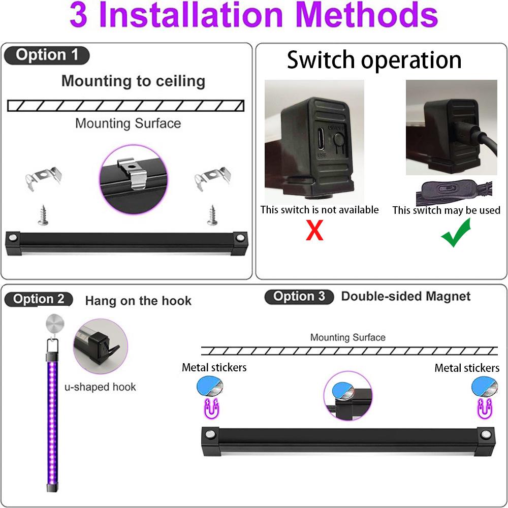 UV Purple LED Tube for Indoor Decor & Glue Curing Fixtures