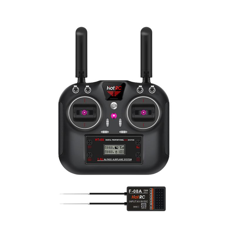 HT-8A 2.4G 8-Channel Remote Control for RC Cars, Airplanes & Drones