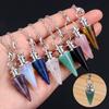 Stone Rose Quartz Gemstone Rock Conical Pendulum Amulet Reiki Pendulum Pendant Healing Crystal