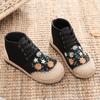Autumn New Style Ethnic Embroidery Women's Daisy Shoes Mid-cut Cotton and Linen Embroidered Shoes for Women