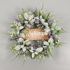 Welcome Sign Wreaths for Front Door Year Round 50cm Summer Spring Green Eucalyptus Lambs Ear Wreath for Farmhouse Home Decor Porch Wall