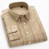 Men Striped Shirts 100% Cotton Anti Wrinkle Comfortable Easy Care Casual for Business Long SLeeve Autumn Spring