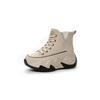 Leather Inner Height Increase Dad Shoes Women's Sports and Leisure Shoes Versatile Thick-soled Medium-top Women's Shoes