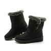 Women Autumn Winter Rabbit Fur High Barrel Warm Velcro Waterproof Snow Boots