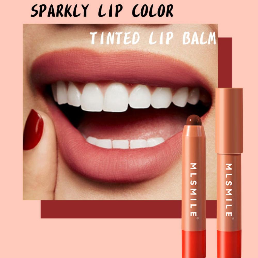 3Pcs/set Tinted Moisturizing Lipstick Matte Lip Glaze Lips & Cheeks Dual Use Lip Balm Long Lasting Moisture Lipstick Pencil