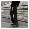 Trendy Fashion Japanese Overalls Jeans Men and Women American Retro High Street Micro-la Washed Wide-leg Straight Pants