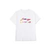 Li Ning Logo Letter Round Neck Loose Short Sleeve T-Shirt Men Tops White AHSU831-2