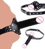 Manyjoy Double-Ended Dildo Gag Strapon Head Harness Mouth Plug Penis Realistic Cock  Erotic Sex Toys For Lesbian Gay
