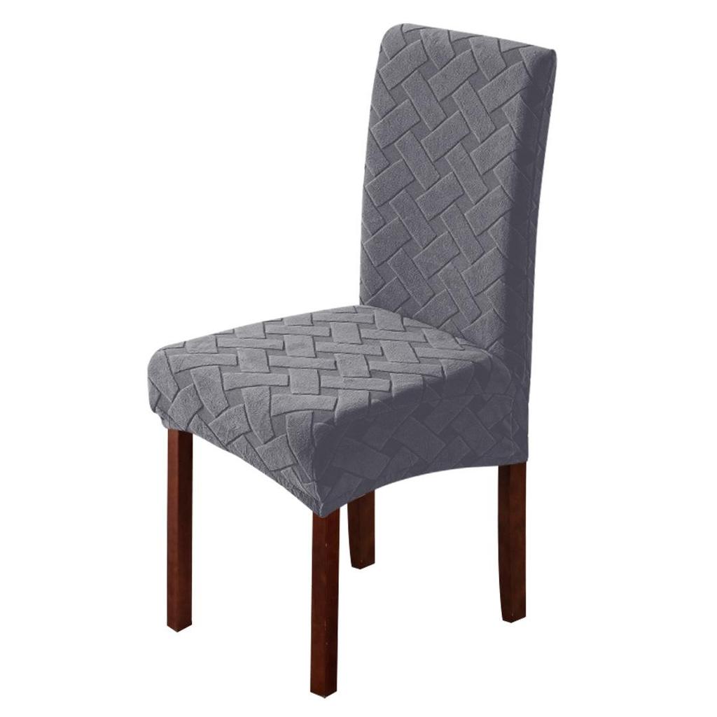 1 Pcs Thick Elastic Chair Seat Cover with Cross Jacquard Polyester Chair Cover Suitable for Hotel Banquet Restaurants