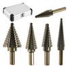 5Pcs 50 Sizes Step Drill Set Conical Carbide Drill Perforator Durable Cone Drill Perforator Tool