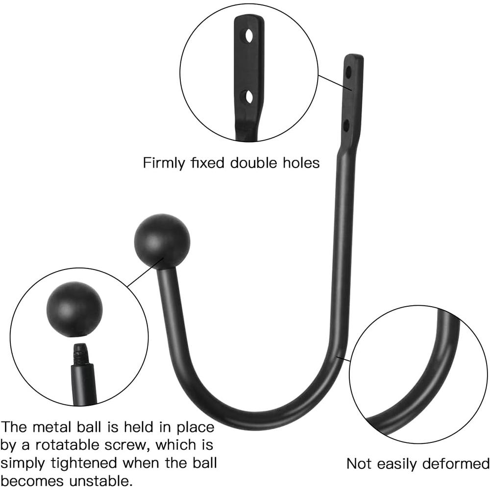 Black Curtain Holdbacks with Mounting Screws For Living Room Bedroom Bathroom