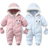 Winter Newborn Baby Romper Warm Panda Boy Jumpsuit With Gloves Cotton Plus Velvet Infant Clothing Hooded Baby Girl Clothes 0-18M
