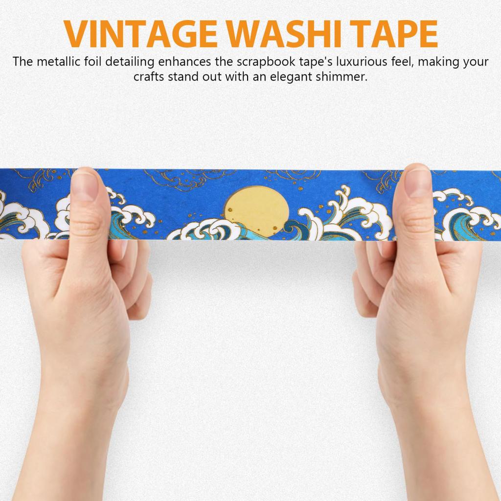 Toyvian Japanese Pattern Masking 4 Cute Washi Perfect for Paper DIY Gift and More Tape, Rolls, Tape, Self-Adhesive, Crafts, Journals, Diaries,