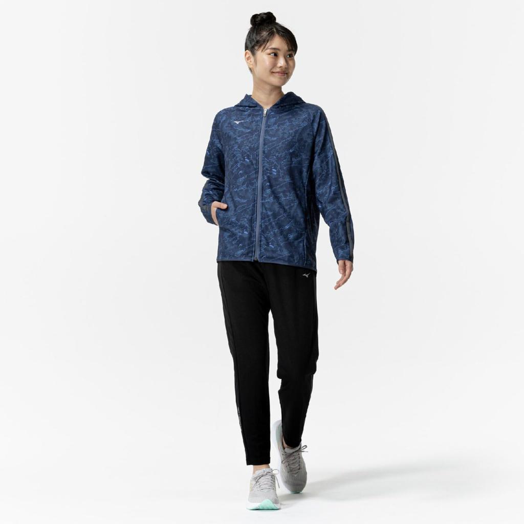 Mizuno Dry Aeroflow Highly Breathable Training Dark 32MCC310 Women's Hoodie, Jersey, Blue,