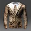 3D Print Skeleton Skulls Pattern T Shirts Men Long Sleeve Casual Fashion T-shirt Top Sweatshirt Breathable Streetwear Loose Tees