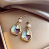 Irregular Color Block Pearl Drip Oil Earrings - French Design High-End Studs, Retro Fashion Accessories.