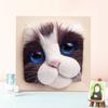 Photo Frame Ornaments with Shaping Base Wool Felt Interactive Lovely Cat Head Doll Knitting Kit Household Supplies