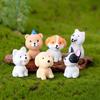 Realistic Puppy Miniature Figurines Cute Animals Dog Ornaments Mini Resin Dogs Micro Landscape