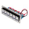 6 Gang Rocker Switch Panel 12V 24V Blue LED Waterproof SPST On Off Pre Wired Switch for Car Boat