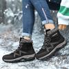 Men's 2024 Winter Cotton Shoes Velvet Warm Snow Boots Thick Bottom Mountaineering Strap Cold Resistant High Lift Cotton Boots