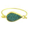 [Q9826] - Handmade Turquoise Gold Bracelet 'Cléopatra' - 56 Mm 25x20 Mm