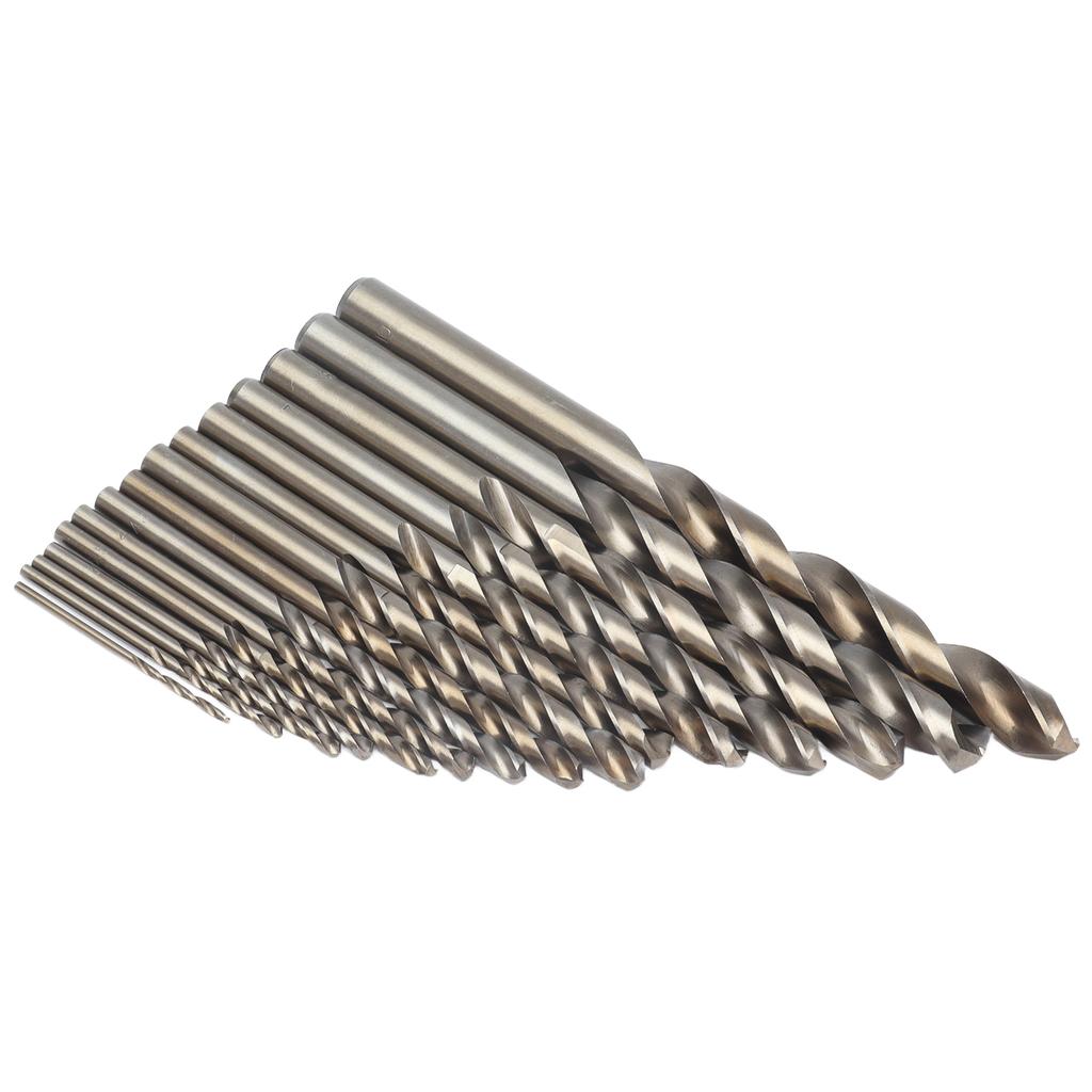 15Pcs Twist Drill Bit 135 Degrees Oxidized Gold Cobalt Drills Bits Set for Cutting Hard Metals