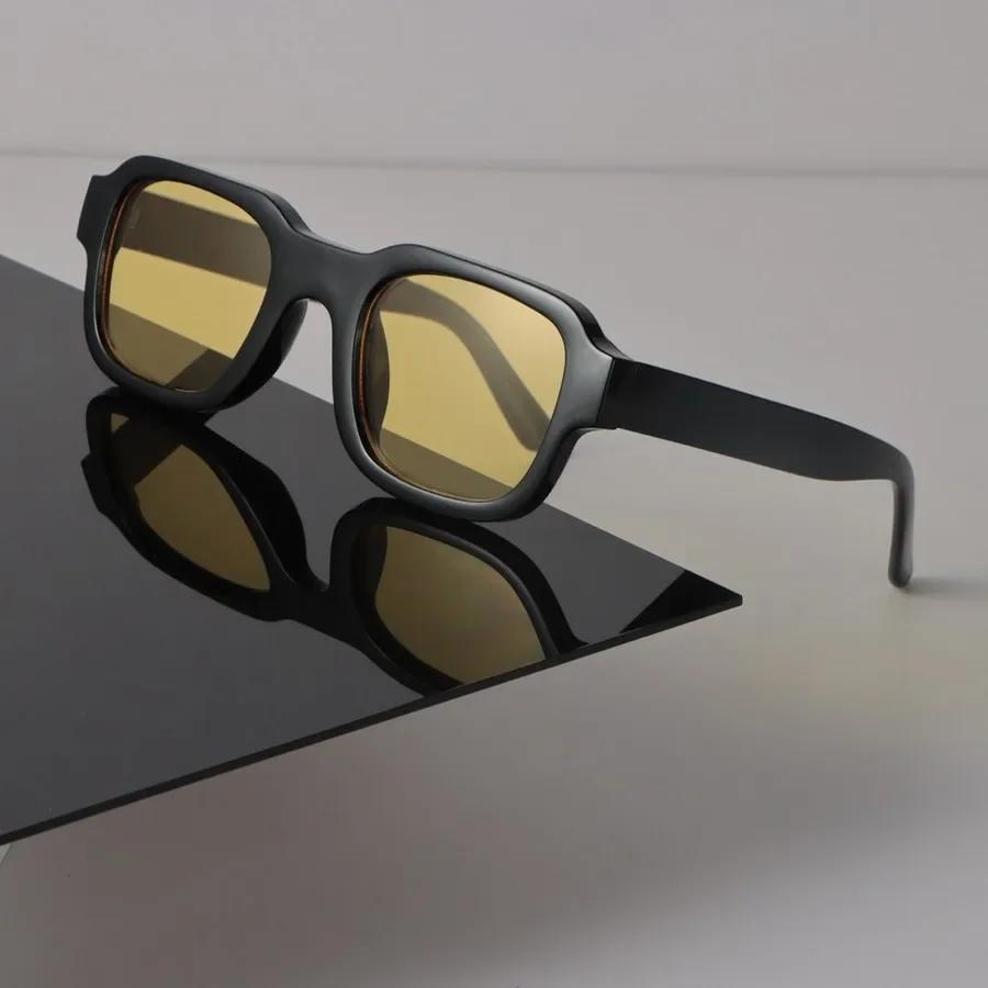 Vintage Rectangle Sunglasses Women Men Casual Fashion Glasses Luxurious Brand Designer Female